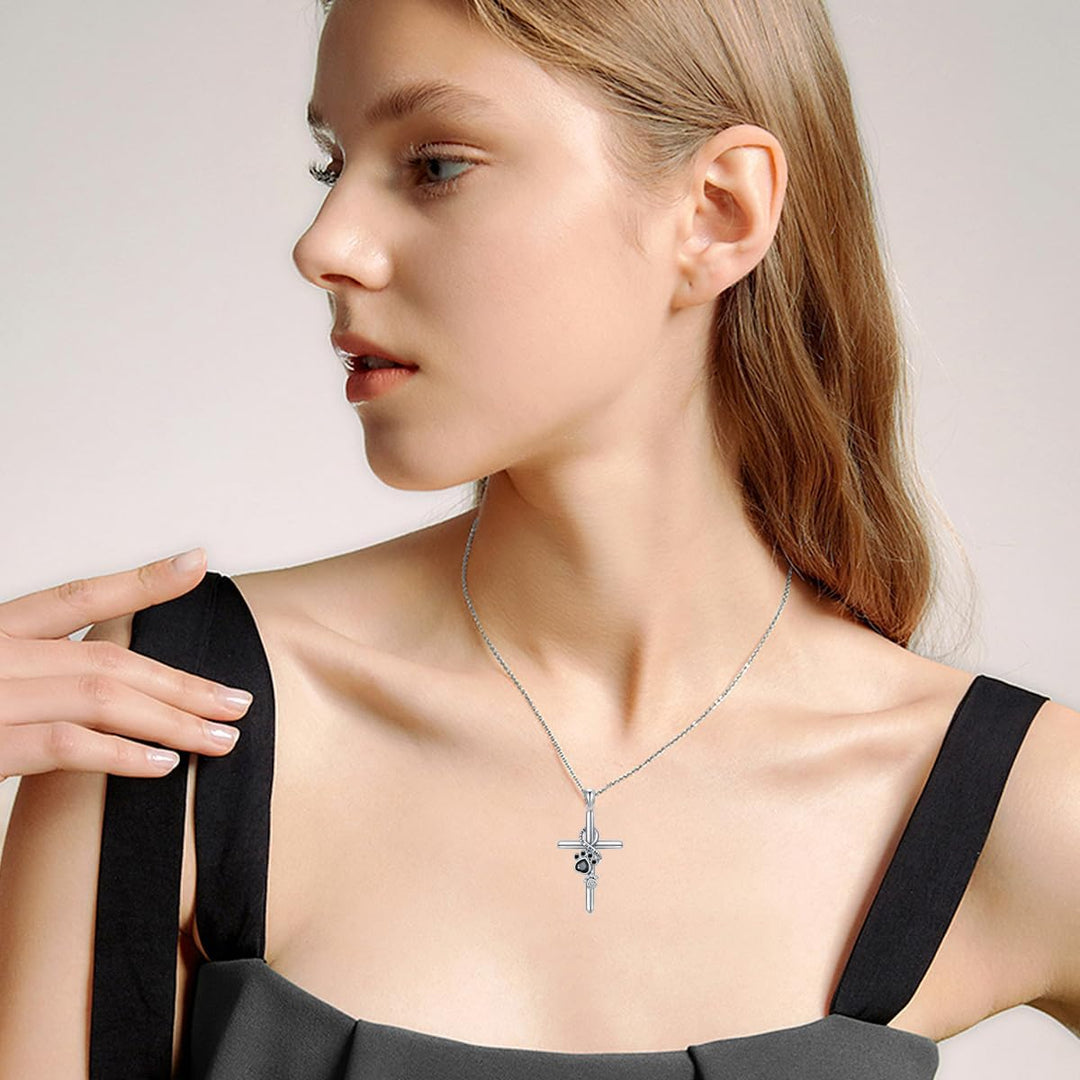 Selina™ | Paw Cross Pendant Necklace